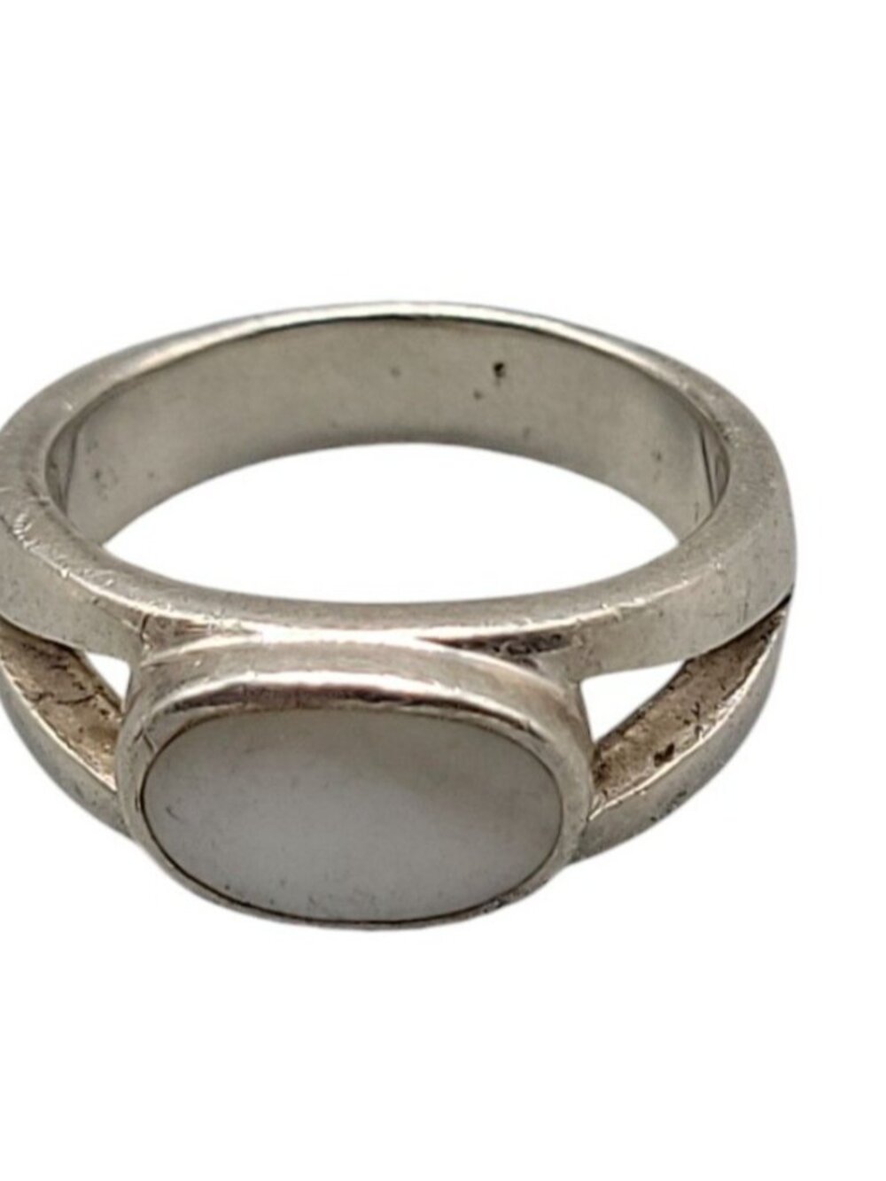 SU Sterling Silver Mother Of Pearl Ring Size 8 Band Style Thailand 925 Gemstone - Picture 16 of 16